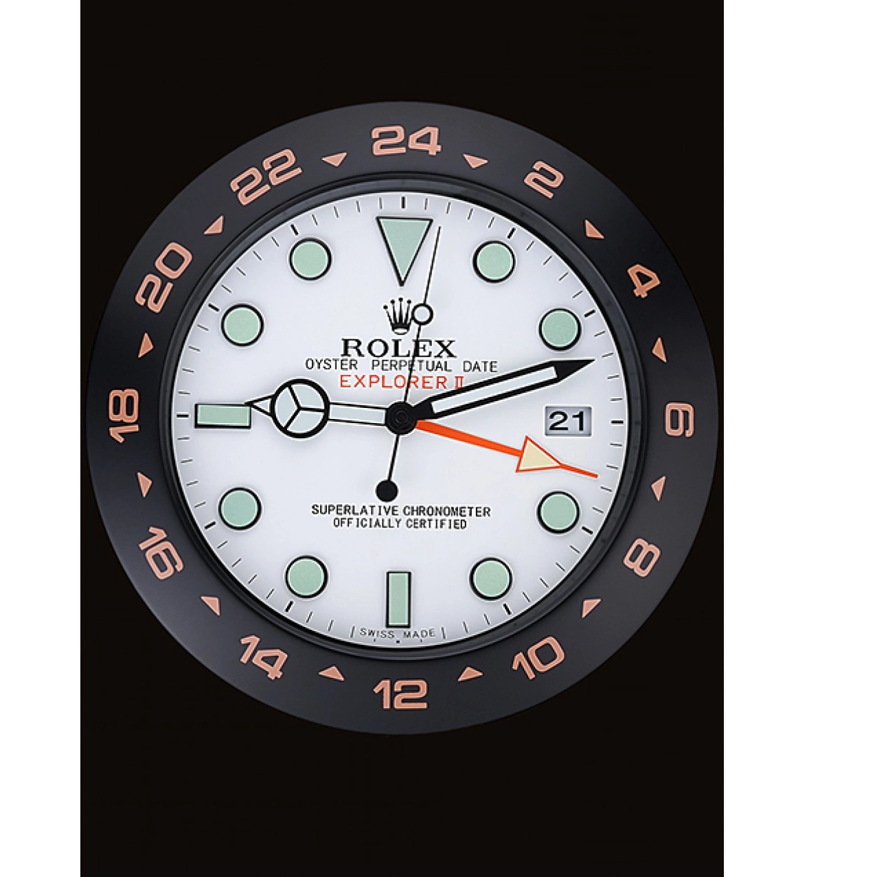 Aaa replica Wall Rolex II Black-Orange 622479 Explorer Clock 0611